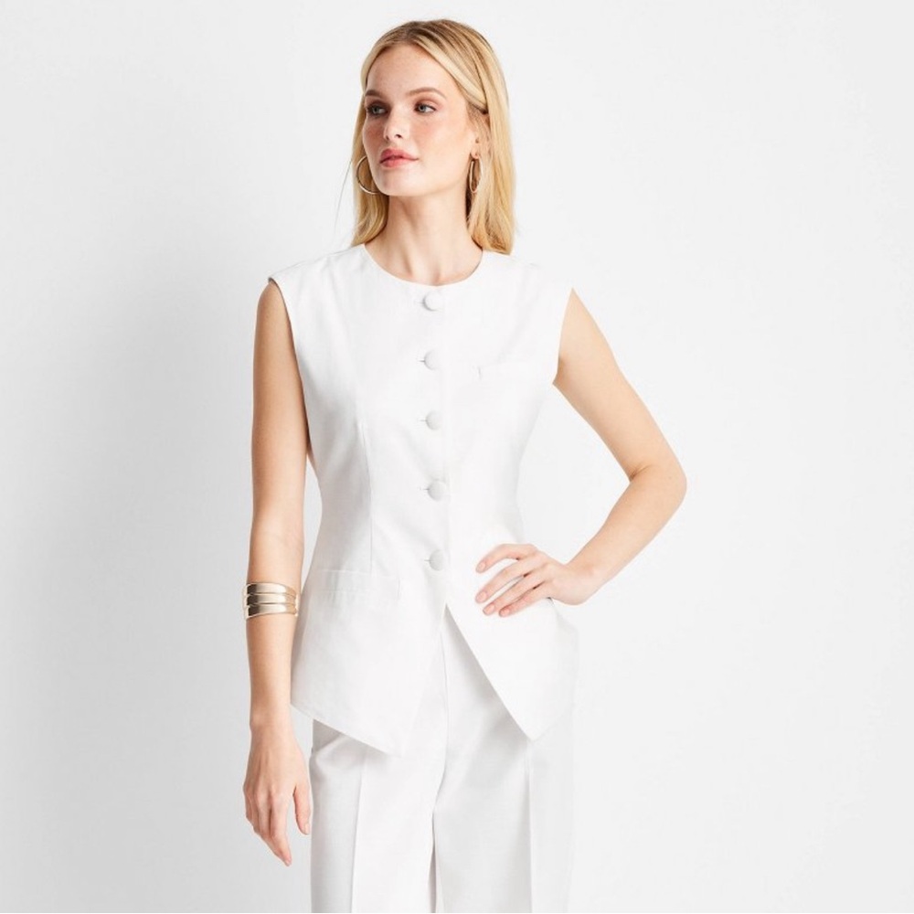 Women's Sleeveless Waistcoat Vest Future Collective Jenee Naylor 12 NWT